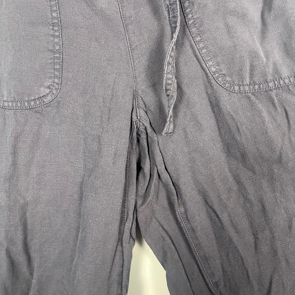 Calypso St. Barth Gray linen blend belted crop pants size medium - Picture 2 of 5